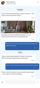 Client app: chat with the coach