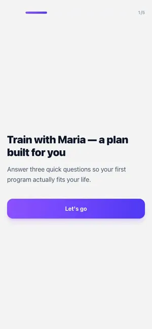 A quiz funnel: a lead answers questions and lands in the client app